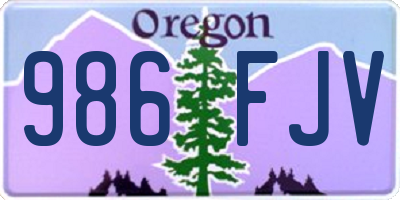 OR license plate 986FJV