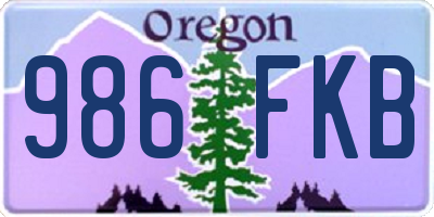 OR license plate 986FKB