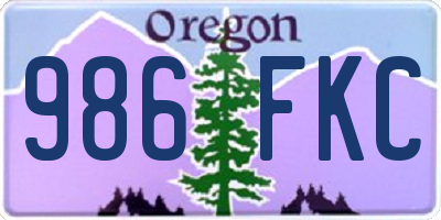 OR license plate 986FKC