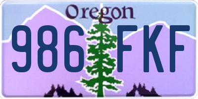 OR license plate 986FKF