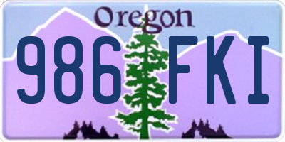 OR license plate 986FKI