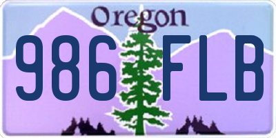 OR license plate 986FLB