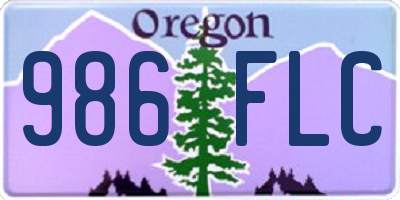 OR license plate 986FLC