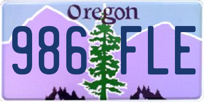 OR license plate 986FLE