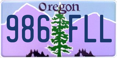 OR license plate 986FLL