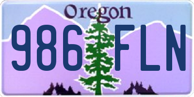 OR license plate 986FLN