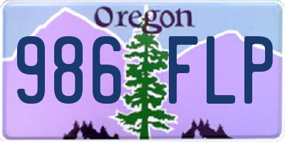 OR license plate 986FLP