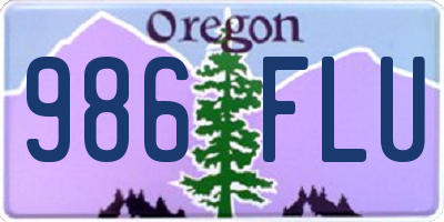 OR license plate 986FLU