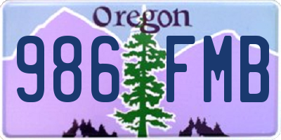 OR license plate 986FMB
