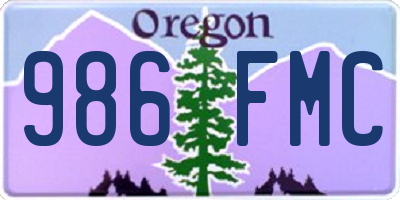 OR license plate 986FMC