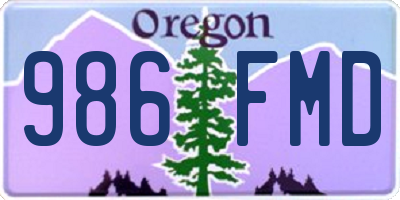 OR license plate 986FMD