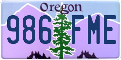 OR license plate 986FME