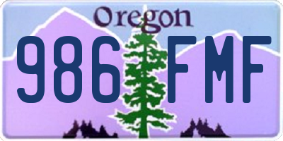 OR license plate 986FMF