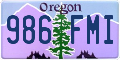 OR license plate 986FMI