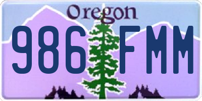 OR license plate 986FMM