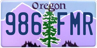 OR license plate 986FMR