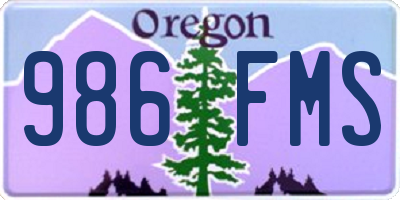 OR license plate 986FMS