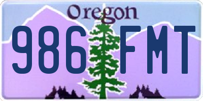 OR license plate 986FMT