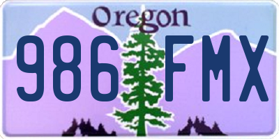 OR license plate 986FMX