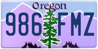 OR license plate 986FMZ