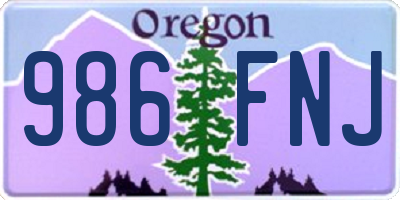 OR license plate 986FNJ
