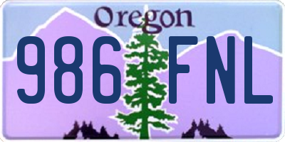 OR license plate 986FNL
