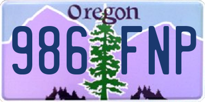 OR license plate 986FNP