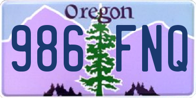 OR license plate 986FNQ