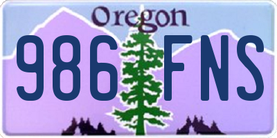 OR license plate 986FNS