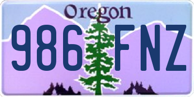 OR license plate 986FNZ