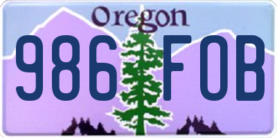 OR license plate 986FOB