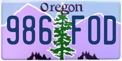 OR license plate 986FOD