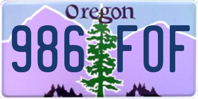OR license plate 986FOF
