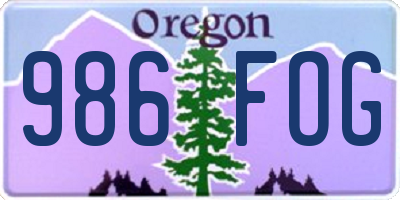 OR license plate 986FOG