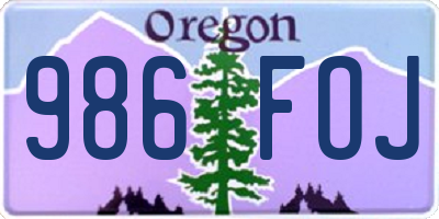 OR license plate 986FOJ