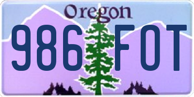 OR license plate 986FOT