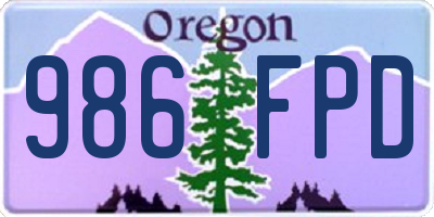 OR license plate 986FPD