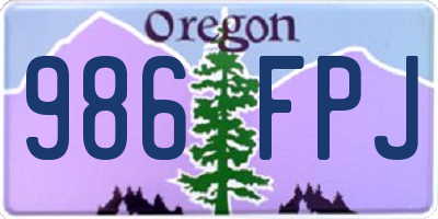 OR license plate 986FPJ