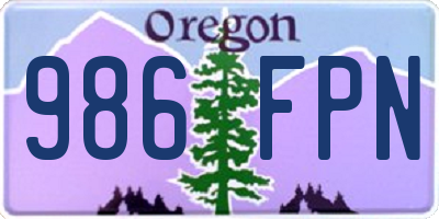 OR license plate 986FPN