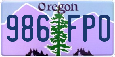 OR license plate 986FPO