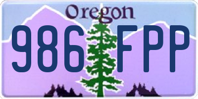 OR license plate 986FPP