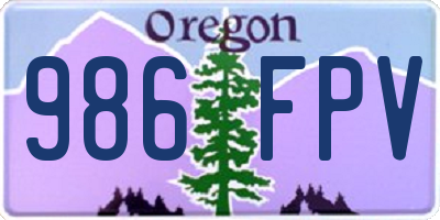 OR license plate 986FPV