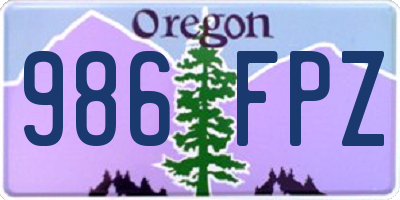 OR license plate 986FPZ