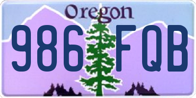 OR license plate 986FQB