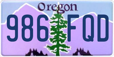 OR license plate 986FQD