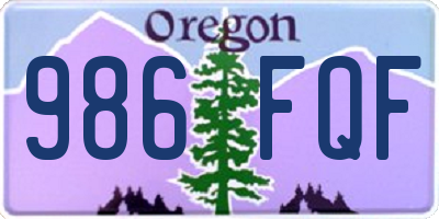 OR license plate 986FQF