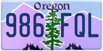 OR license plate 986FQL