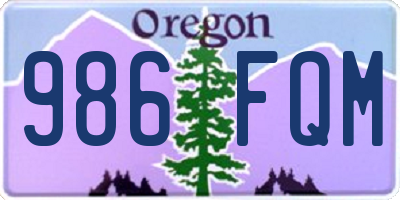 OR license plate 986FQM
