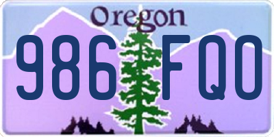 OR license plate 986FQO