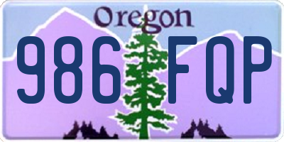 OR license plate 986FQP